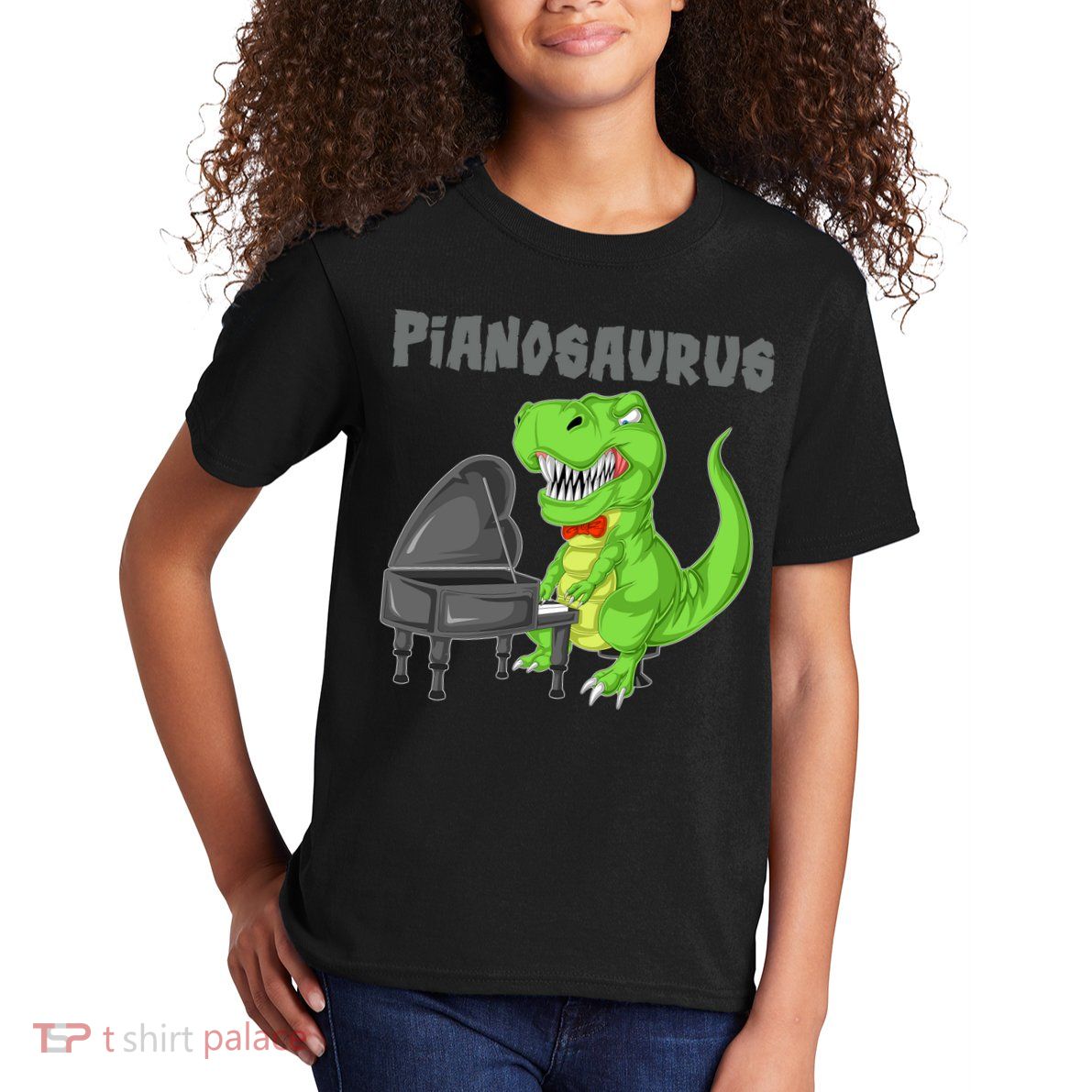 Pianosaurus Piano Dinosaur Kids T-Shirt