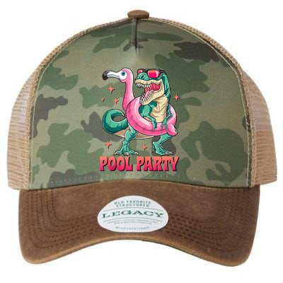 Pool Party Dinosaurflamingo Float Funny T Rex Gifts Tank Top Legacy Tie Dye Trucker Hat