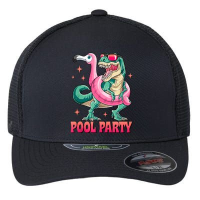 Pool Party Dinosaurflamingo Float Funny T Rex Gifts Tank Top Flexfit Unipanel Trucker Cap