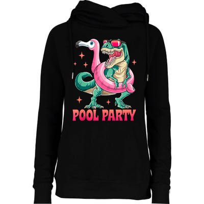 Pool Party Dinosaurflamingo Float Funny T Rex Gifts Tank Top Womens Funnel Neck Pullover Hood