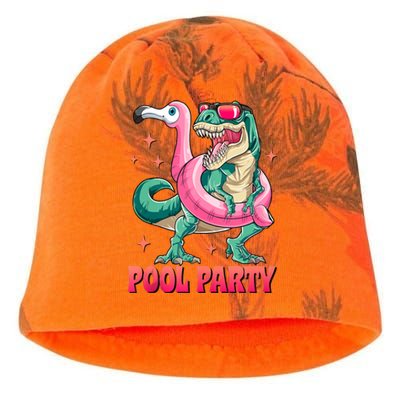 Pool Party Dinosaurflamingo Float Funny T Rex Gifts Tank Top Kati - Camo Knit Beanie