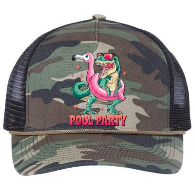 Pool Party Dinosaurflamingo Float Funny T Rex Gifts Tank Top Retro Rope Trucker Hat Cap