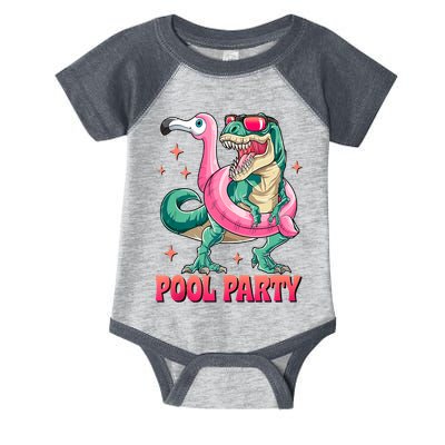 Pool Party Dinosaurflamingo Float Funny T Rex Gifts Tank Top Infant Baby Jersey Bodysuit