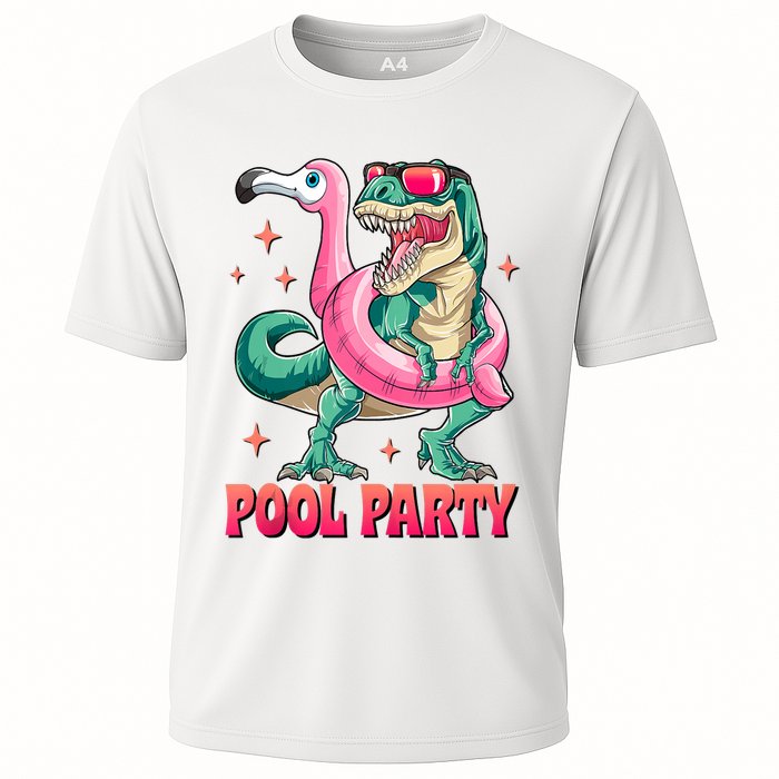 Pool Party Dinosaurflamingo Float Funny T Rex Gifts Tank Top Cooling Performance Crew T-Shirt
