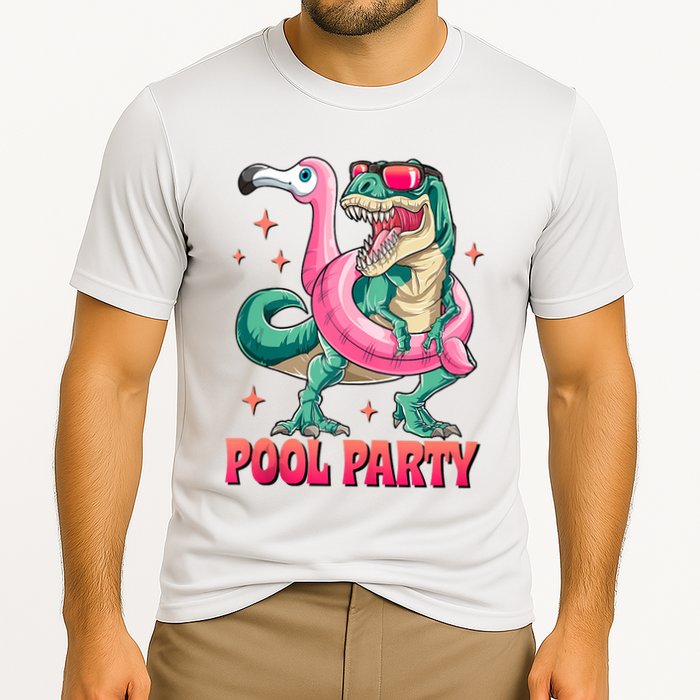 Pool Party Dinosaurflamingo Float Funny T Rex Gifts Tank Top Cooling Performance Crew T-Shirt
