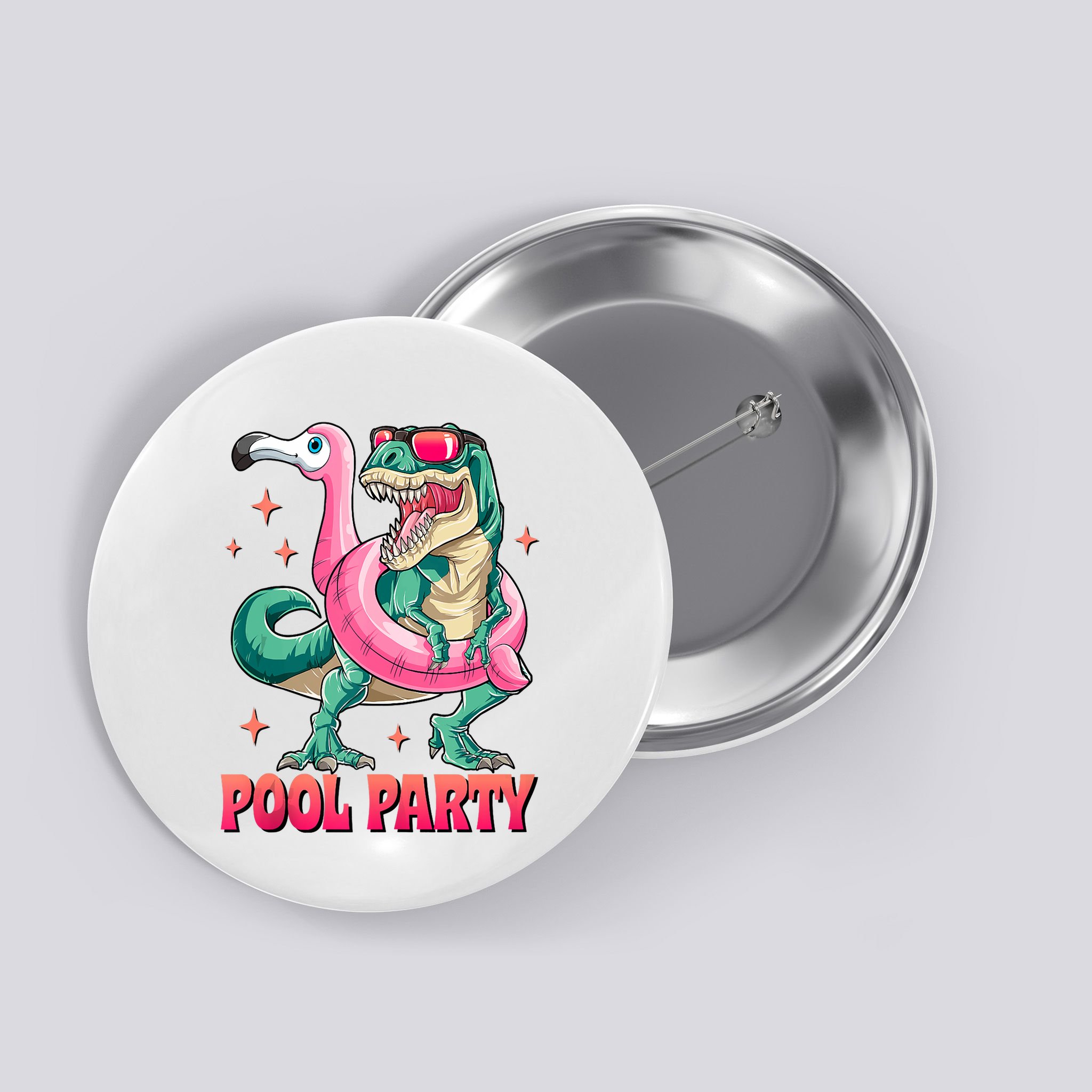 Pool Party Dinosaurflamingo Float Funny T Rex Gifts Tank Top Button