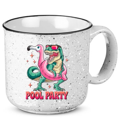Pool Party Dinosaurflamingo Float Funny T Rex Gifts Tank Top 15oz Campfire Ceramic Mug