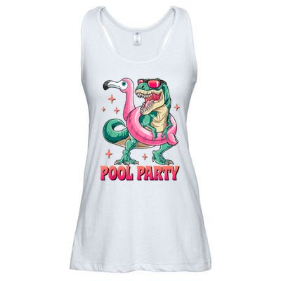 Pool Party Dinosaurflamingo Float Funny T Rex Gifts Tank Top Ladies Essential Flowy Tank