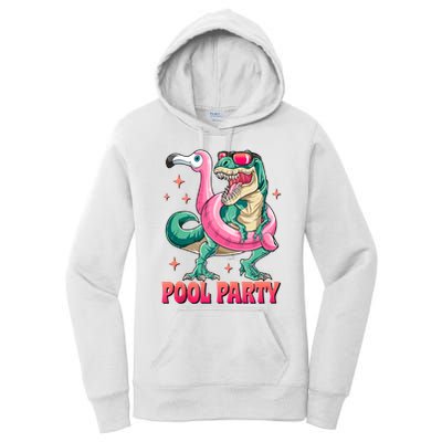 Pool Party Dinosaurflamingo Float Funny T Rex Gifts Tank Top Women's Pullover Hoodie