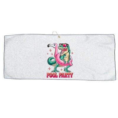 Pool Party Dinosaurflamingo Float Funny T Rex Gifts Tank Top Large Microfiber Waffle Golf Towel