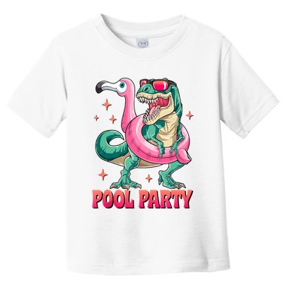 Pool Party Dinosaurflamingo Float Funny T Rex Gifts Tank Top Toddler T-Shirt