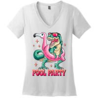 Pool Party Dinosaurflamingo Float Funny T Rex Gifts Tank Top Women's V-Neck T-Shirt