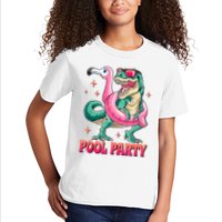 Pool Party Dinosaurflamingo Float Funny T Rex Gifts Tank Top Kids T-Shirt