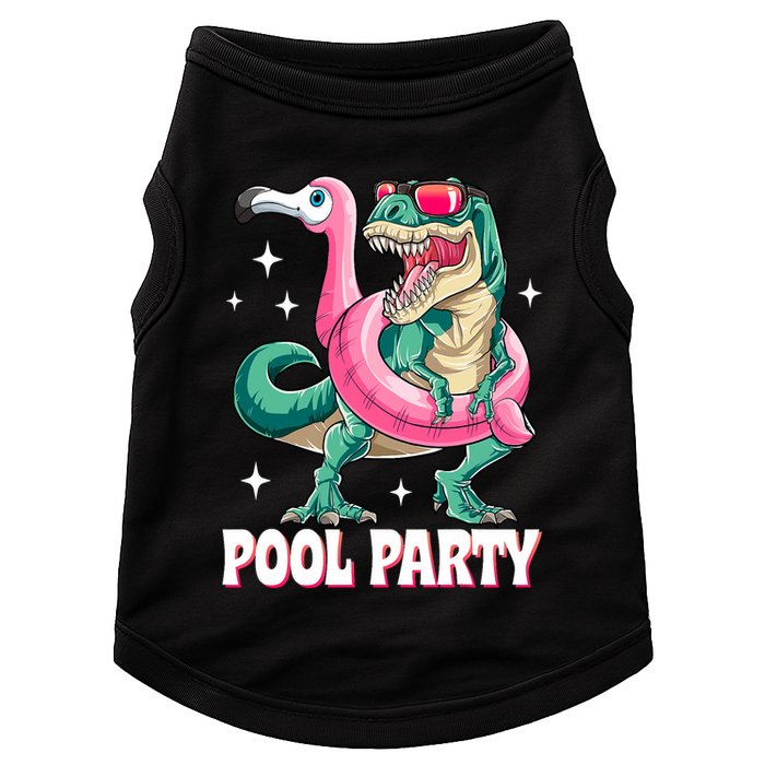 Pool Party Dinosaur Flamingo Float Funny T Rex Summer Doggie Tank