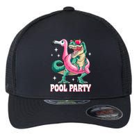 Pool Party Dinosaur Flamingo Float Funny T Rex Summer Flexfit Unipanel Trucker Cap