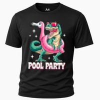 Pool Party Dinosaur Flamingo Float Funny T Rex Summer Performance Shirt