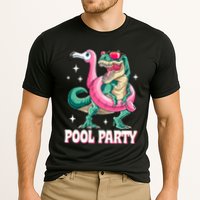 Pool Party Dinosaur Flamingo Float Funny T Rex Summer Performance Shirt