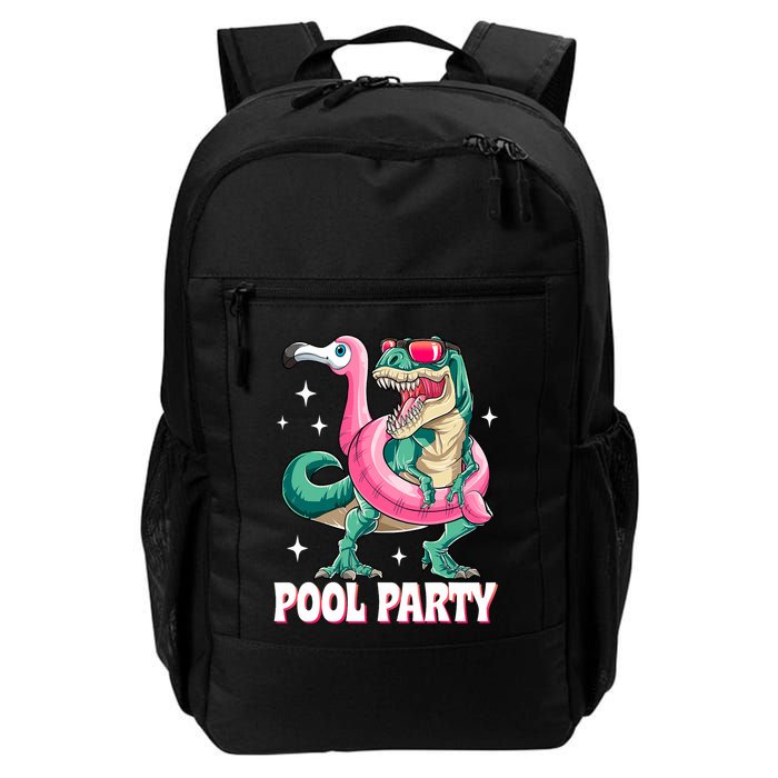 Pool Party Dinosaur Flamingo Float Funny T Rex Summer Backpack