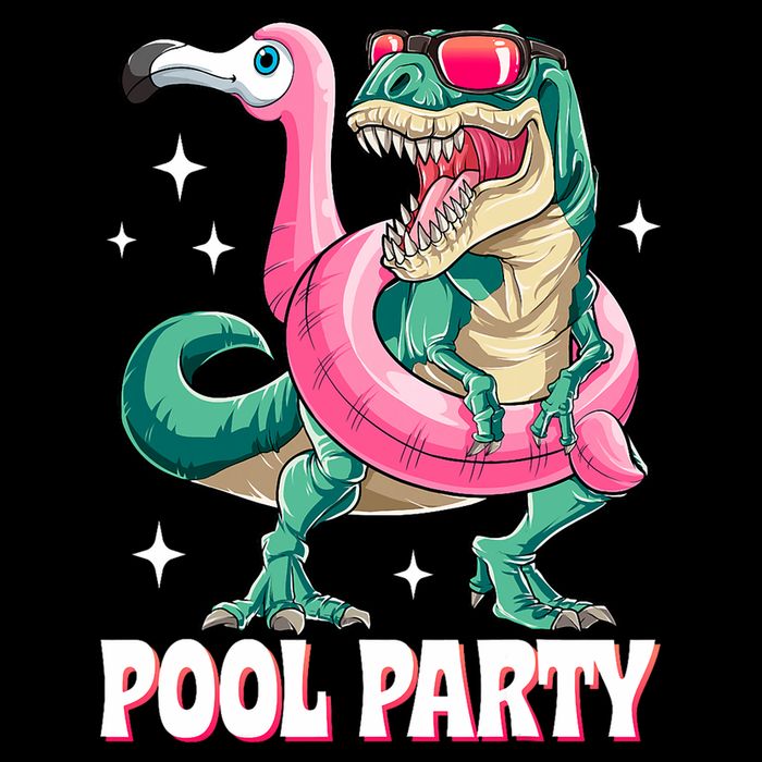 Pool Party Dinosaur Flamingo Float Funny T Rex Summer Backpack