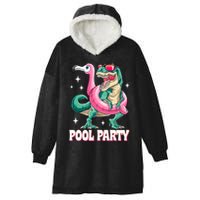 Pool Party Dinosaur Flamingo Float Funny T Rex Summer Hooded Wearable Blanket