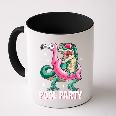 Pool Party Dinosaur Flamingo Float Funny T Rex Summer Mug