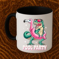 Pool Party Dinosaur Flamingo Float Funny T Rex Summer Mug