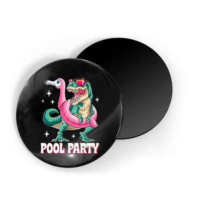 Pool Party Dinosaur Flamingo Float Funny T Rex Summer Magnet