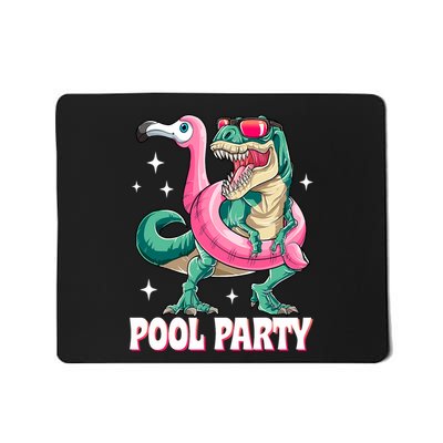 Pool Party Dinosaur Flamingo Float Funny T Rex Summer Mousepad
