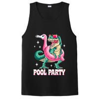 Pool Party Dinosaur Flamingo Float Funny T Rex Summer PosiCharge Competitor Tank