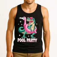 Pool Party Dinosaur Flamingo Float Funny T Rex Summer Tank Top