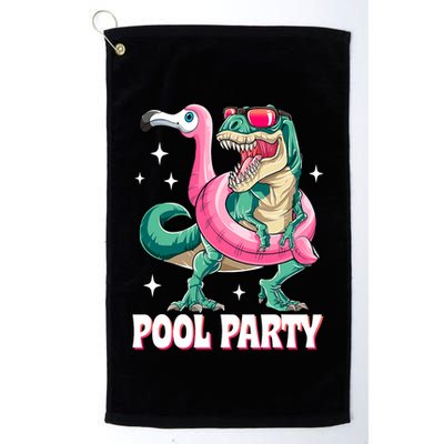 Pool Party Dinosaur Flamingo Float Funny T Rex Summer Golf Towel
