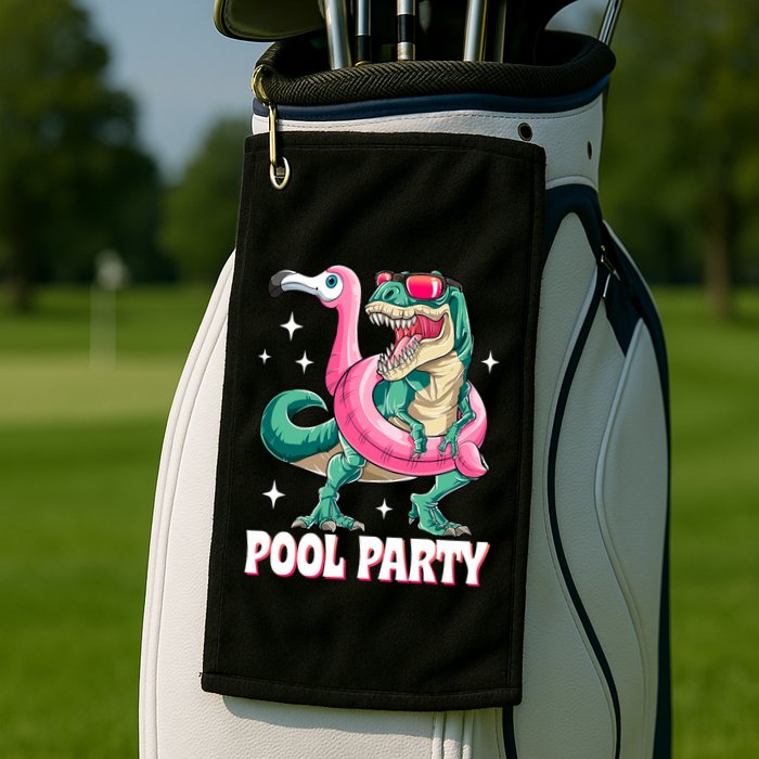 Pool Party Dinosaur Flamingo Float Funny T Rex Summer Golf Towel