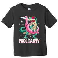 Pool Party Dinosaur Flamingo Float Funny T Rex Summer Toddler T-Shirt