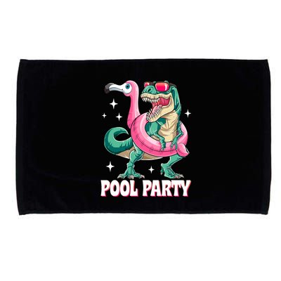 Pool Party Dinosaur Flamingo Float Funny T Rex Summer Microfiber Hand Towel