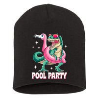 Pool Party Dinosaur Flamingo Float Funny T Rex Summer Short Acrylic Beanie