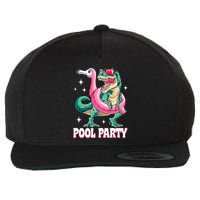 Pool Party Dinosaur Flamingo Float Funny T Rex Summer Wool Snapback Cap