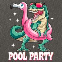 Pool Party Dinosaur Flamingo Float Funny T Rex Summer Cotton Canvas Backpack