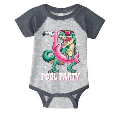 Pool Party Dinosaur Flamingo Float Funny T Rex Summer Infant Baby Jersey Bodysuit