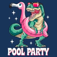 Pool Party Dinosaur Flamingo Float Funny T Rex Summer Infant Baby Jersey Bodysuit