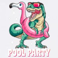 Pool Party Dinosaur Flamingo Float Funny T Rex Summer Garment-Dyed Sweatshirt