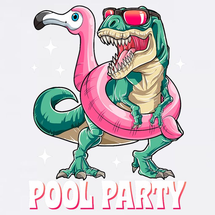 Pool Party Dinosaur Flamingo Float Funny T Rex Summer Garment-Dyed Sweatshirt