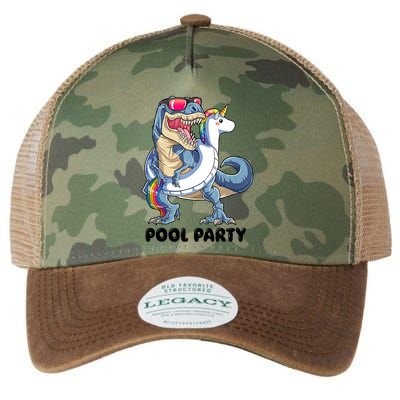 Pool Party Dinosaur Unicorn Funny T Rex Float Rainbow Cute Tank Top Legacy Tie Dye Trucker Hat