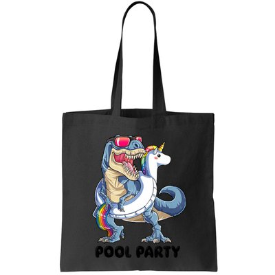 Pool Party Dinosaur Unicorn Funny T Rex Float Rainbow Cute Tank Top Bag