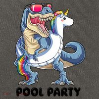 Pool Party Dinosaur Unicorn Funny T Rex Float Rainbow Cute Tank Top Cotton Canvas Backpack