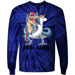 Pool Party Dinosaur Unicorn Funny T Rex Float Rainbow Cute Tank Top Tie-Dye Long Sleeve Shirt