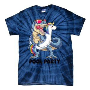 Pool Party Dinosaur Unicorn Funny T Rex Float Rainbow Cute Tank Top Tie-Dye T-Shirt