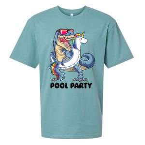 Pool Party Dinosaur Unicorn Funny T Rex Float Rainbow Cute Tank Top Sueded Cloud Jersey T-Shirt