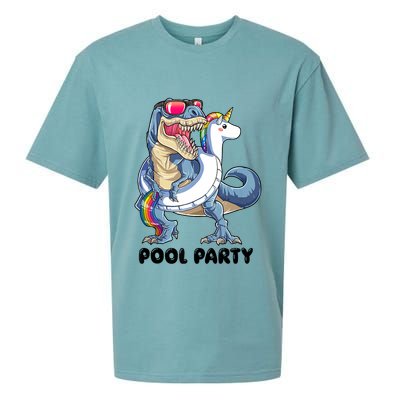 Pool Party Dinosaur Unicorn Funny T Rex Float Rainbow Cute Tank Top Sueded Cloud Jersey T-Shirt