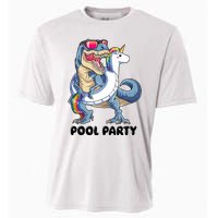 Pool Party Dinosaur Unicorn Funny T Rex Float Rainbow Cute Tank Top Cooling Performance Crew T-Shirt