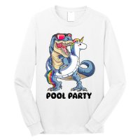 Pool Party Dinosaur Unicorn Funny T Rex Float Rainbow Cute Tank Top Long Sleeve Shirt